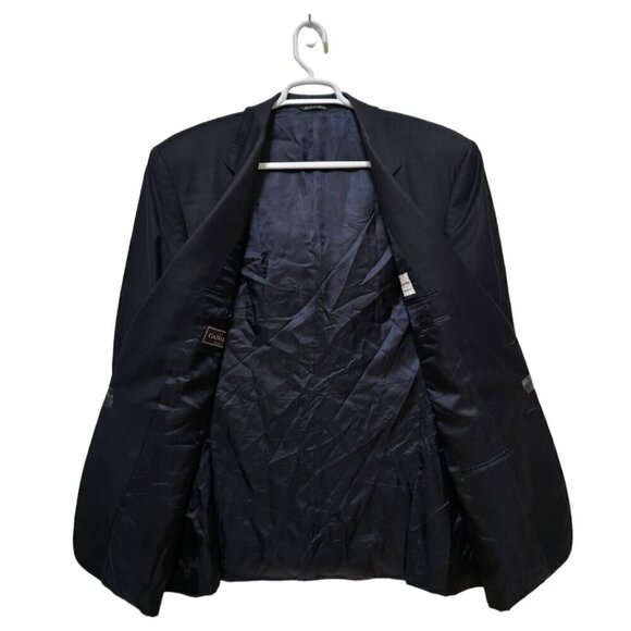 Canali Vintage Navy Single Breasted Italian Wool Blazer Sz 50L - Picture 6 of 12